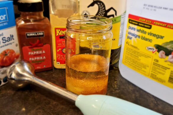 One photo of six in the process to make homemade mayonnaise by owl creek farm