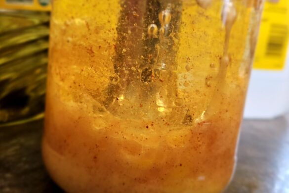 One photo of six in the process to make homemade mayonnaise by owl creek farm
