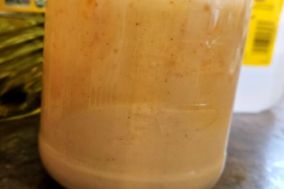One photo of six in the process to make homemade mayonnaise by owl creek farm